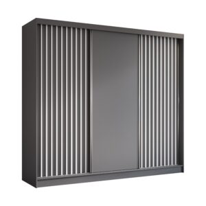 wohnli-moebel-suche-800001327333 Wohnli Möbelsuche - SCHWEBETÜRENSCHRANK LAMELLO 240/216/61 cm 3-türig Grau