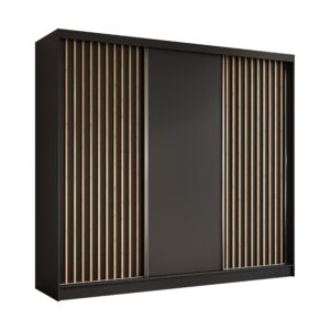 wohnli-moebel-suche-800001327350 Wohnli Möbelsuche - SCHWEBETÜRENSCHRANK LAMELLO 240/216/61 cm 3-türig Schwarz