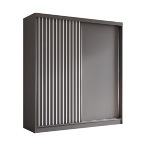 wohnli-moebel-suche-800001327363 Wohnli Möbelsuche - SCHWEBETÜRENSCHRANK LAMELLO 200/216/61 cm 2-türig Grau