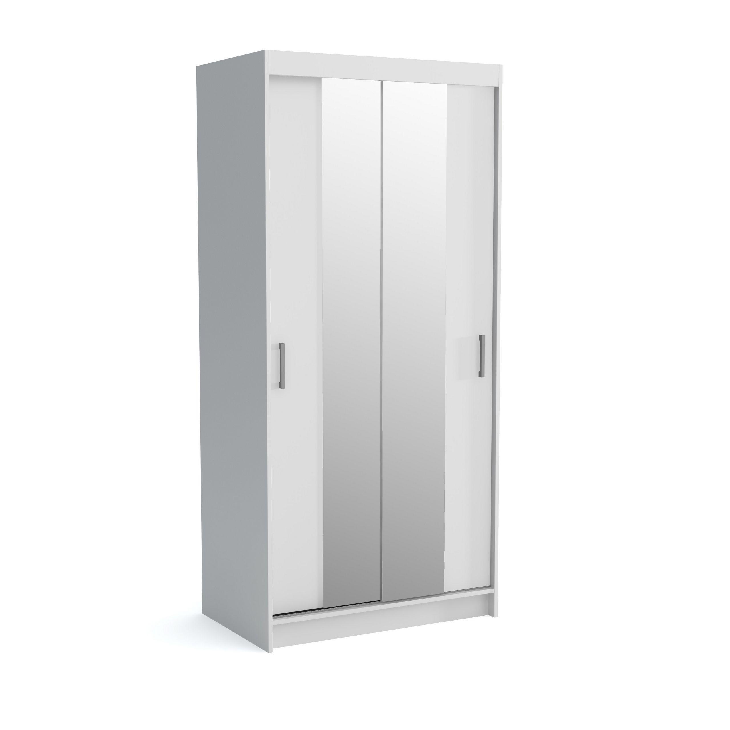 wohnli-moebel-suche-800001327618 Wohnli Möbelsuche - SCHWEBETÜRENSCHRANK NICOLA 100/215/60 cm 2-türig Weiß