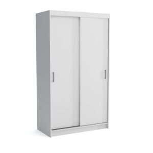 wohnli-moebel-suche-800001327622 Wohnli Möbelsuche - SCHWEBETÜRENSCHRANK NICOLA 120/215/60 cm 2-türig mit Spiegel Weiß