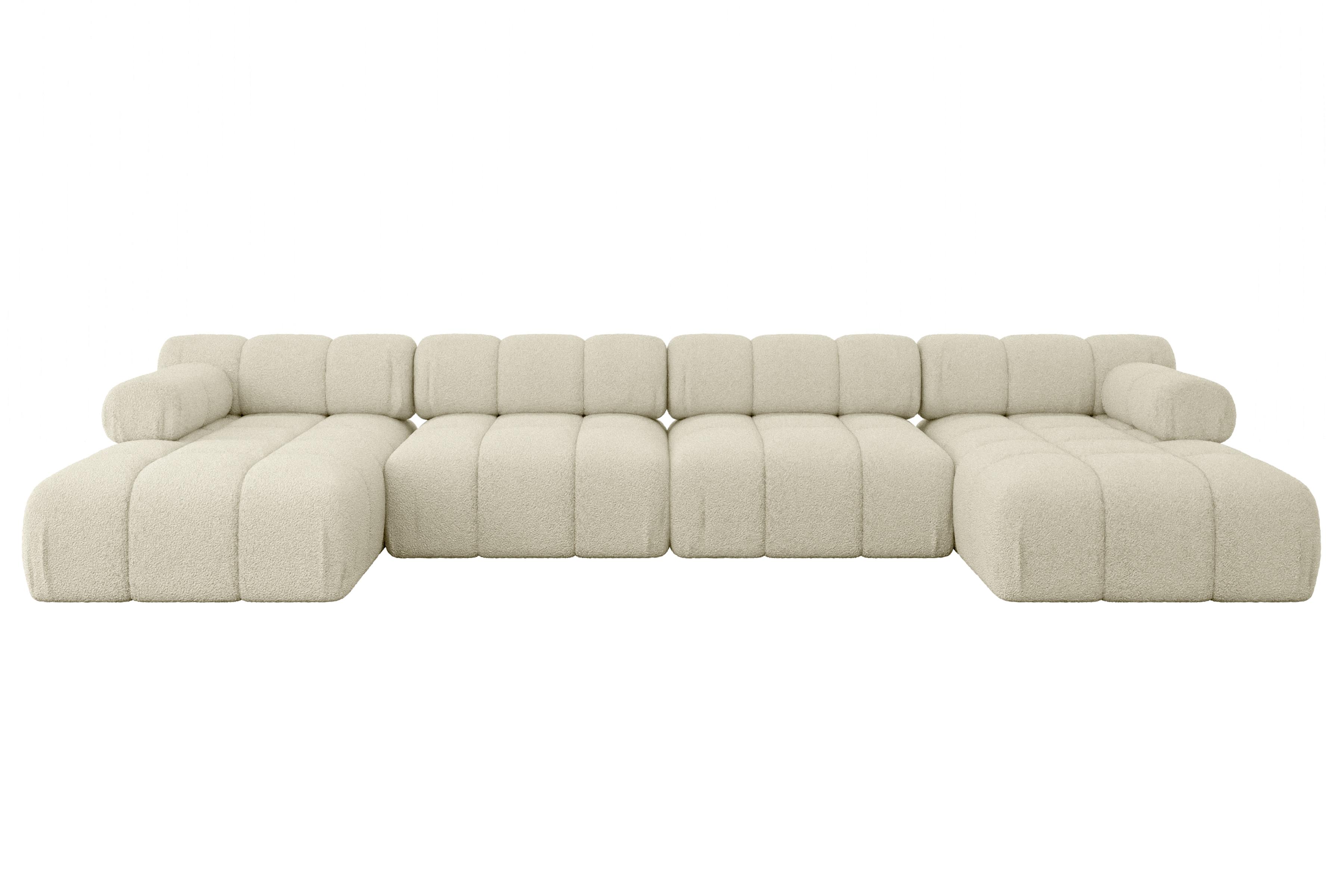 wohnli-moebel-suche-800001327874 Wohnli Möbelsuche - WOHNLANDSCHAFT modulares Sofa Tesso-U2 - 380x160x70 cm Beige Bouclé