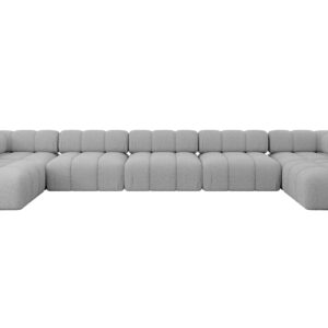 wohnli-moebel-suche-800001327880 Wohnli Möbelsuche - WOHNLANDSCHAFT modulares Sofa Garvo-U3 - 475x190x70 cm Hellgrau Bouclé