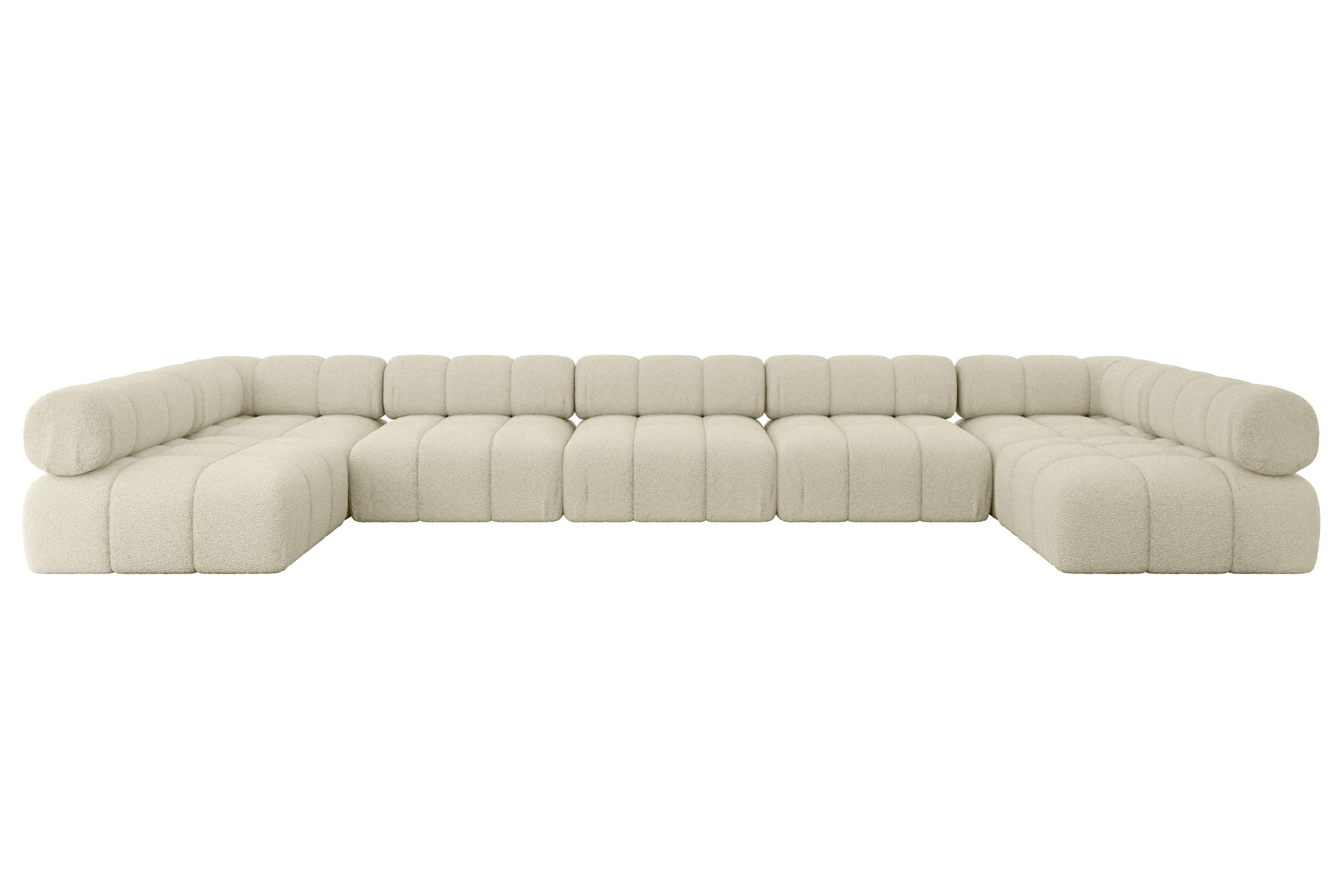 wohnli-moebel-suche-800001327883 Wohnli Möbelsuche - WOHNLANDSCHAFT modulares Sofa Garvo-U3 - 475x190x70 cm Beige Bouclé