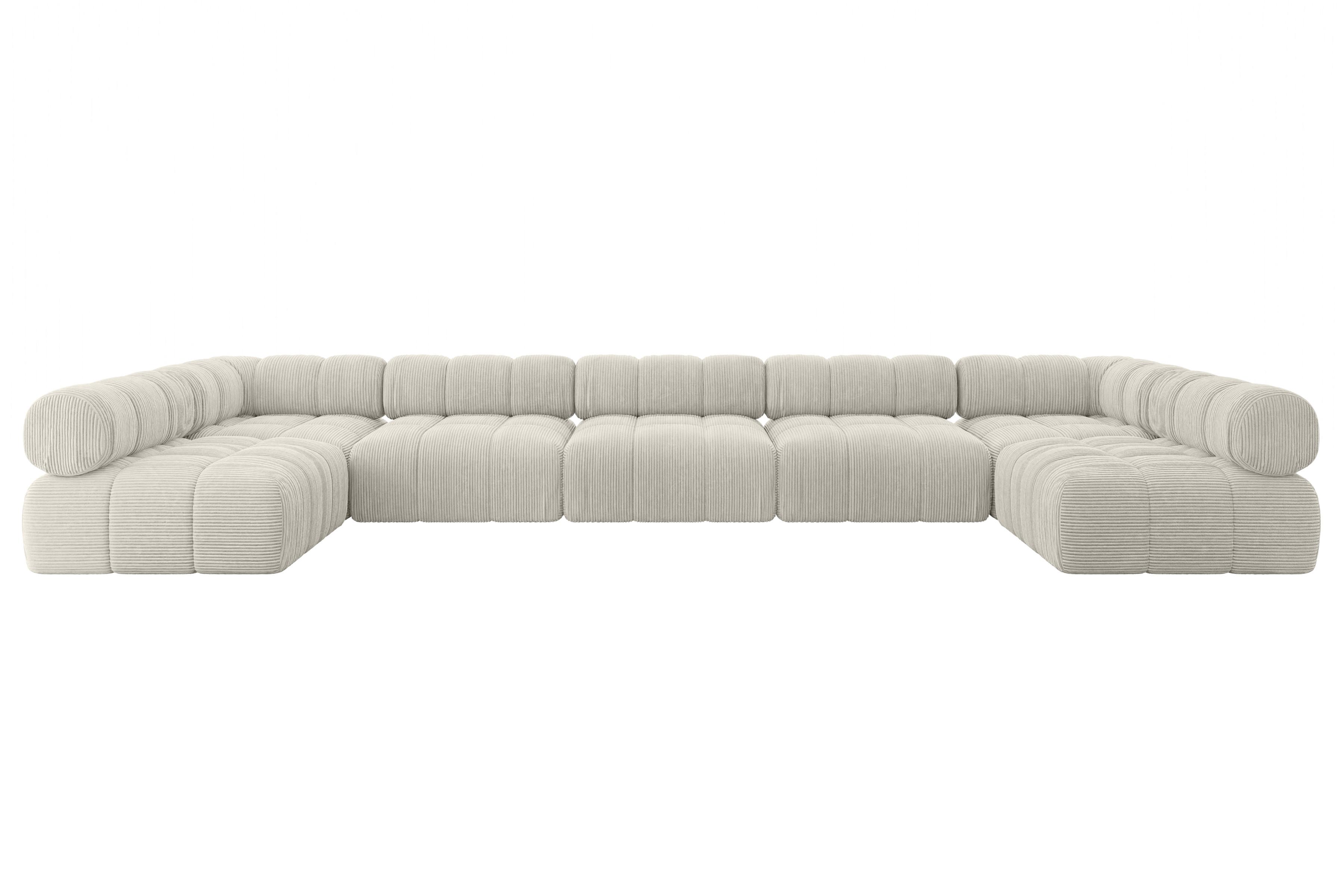 wohnli-moebel-suche-800001327886 Wohnli Möbelsuche - WOHNLANDSCHAFT modulares Sofa Garvo-U3 - 475x190x70 cm Creme Cord