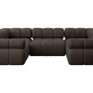 Wohnli Möbelsuche - WOHNLANDSCHAFT modulares Sofa Birno-U1 - 285x190x70 cm Braun Velours