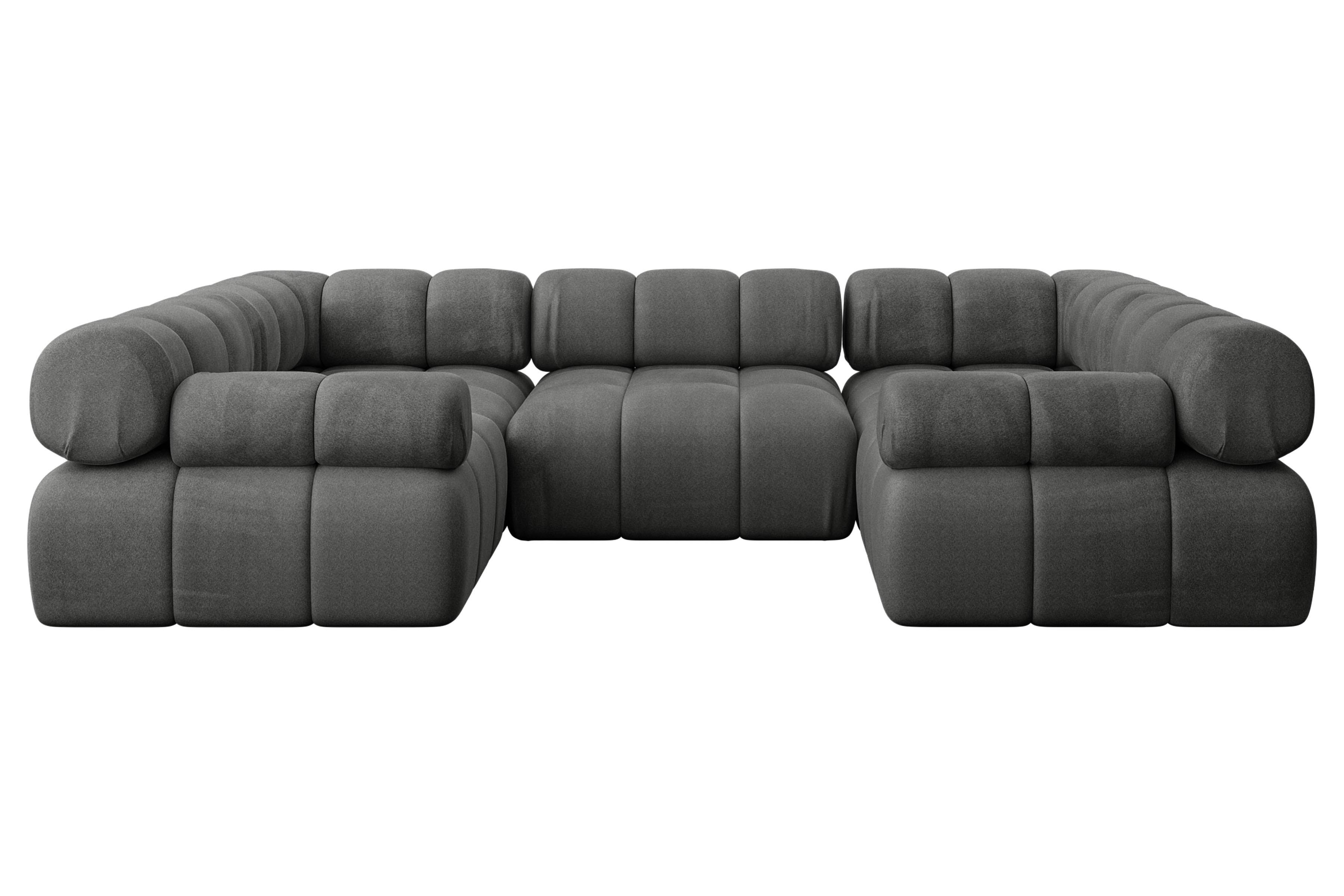 wohnli-moebel-suche-800001327927 Wohnli Möbelsuche - WOHNLANDSCHAFT modulares Sofa Birno-U1 - 285x190x70 cm Dunkelgrau Velours
