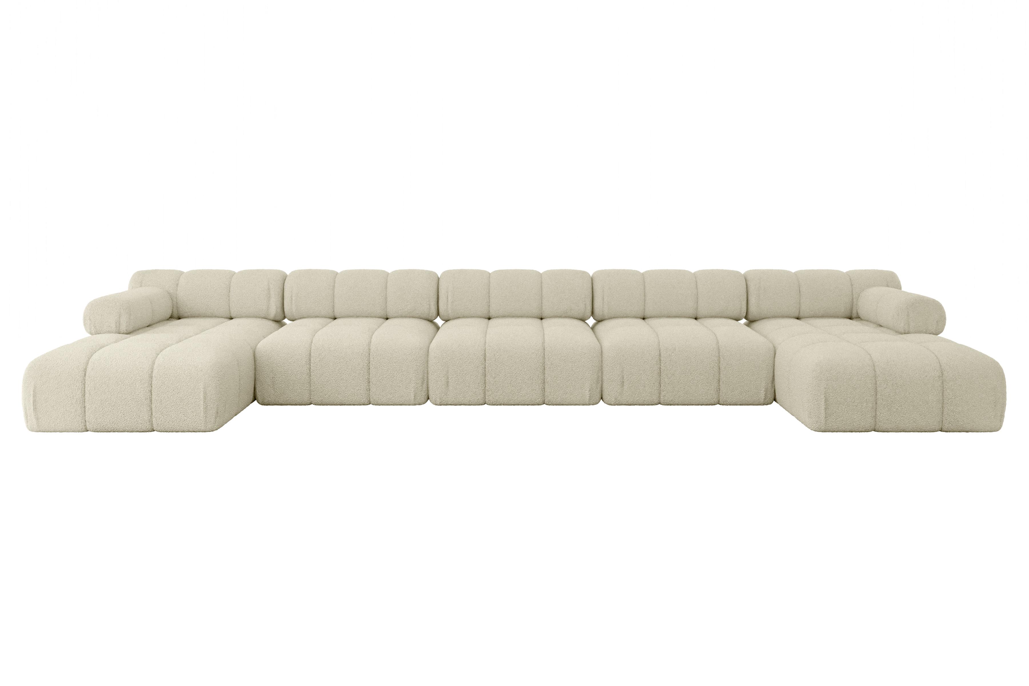 wohnli-moebel-suche-800001328001 Wohnli Möbelsuche - WOHNLANDSCHAFT modulares Sofa Tesso-U3 - 475x160x70 cm Beige Bouclé