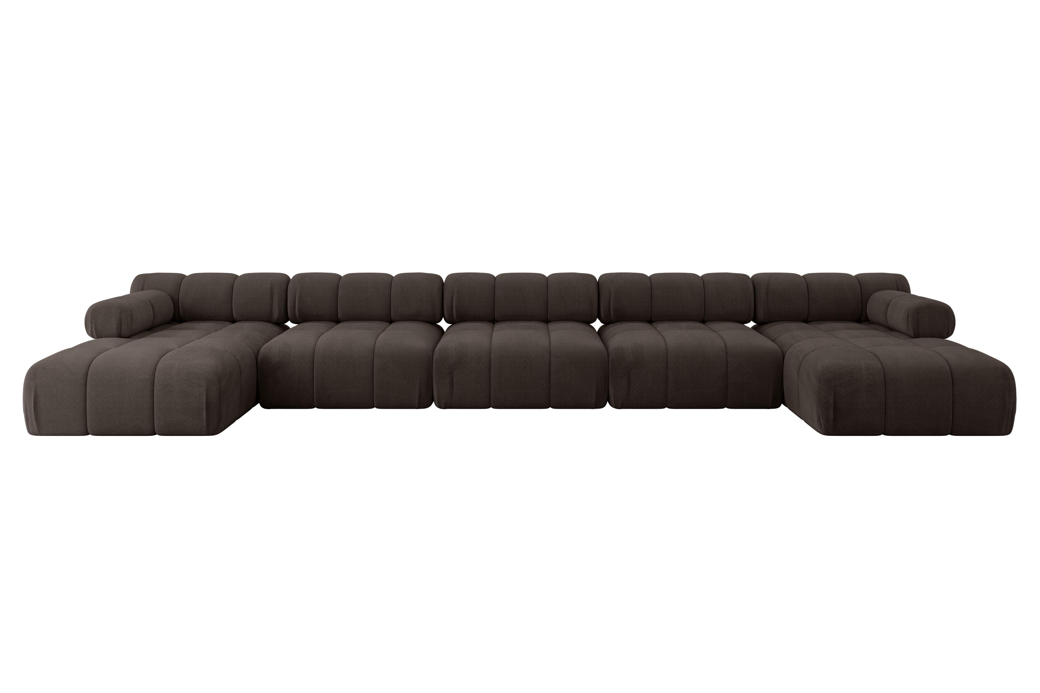 wohnli-moebel-suche-800001328002 Wohnli Möbelsuche - WOHNLANDSCHAFT modulares Sofa Tesso-U3 - 475x160x70 cm Braun Velours