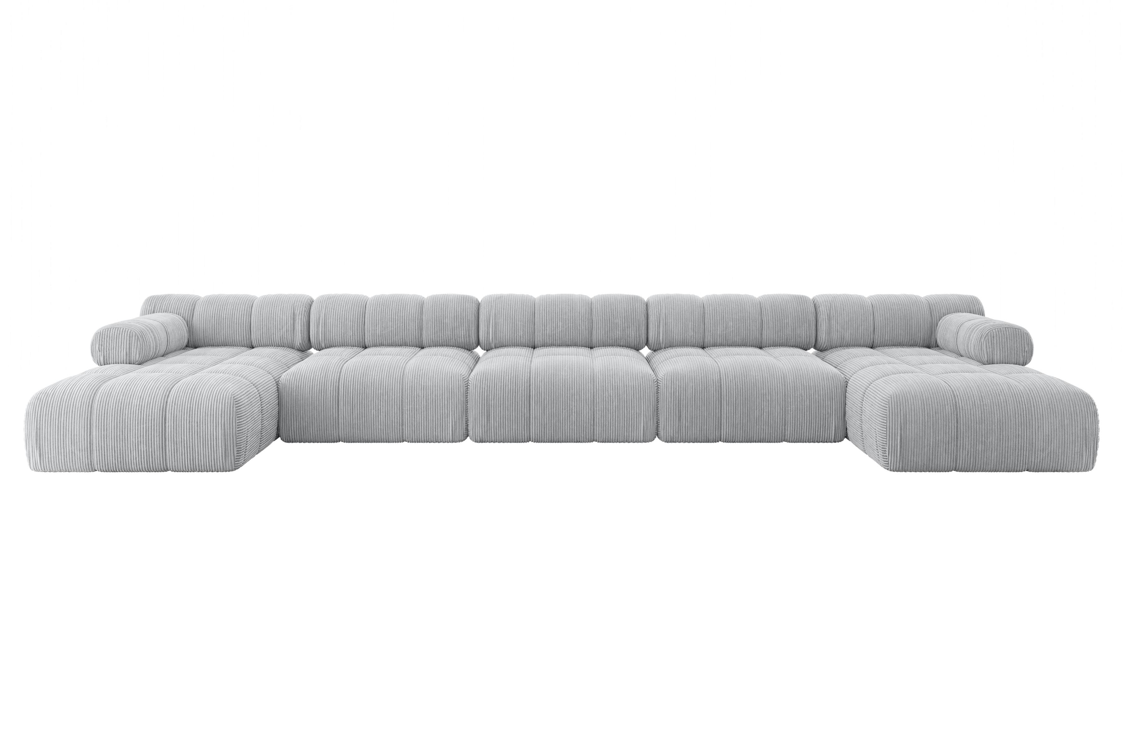 wohnli-moebel-suche-800001328003 Wohnli Möbelsuche - WOHNLANDSCHAFT modulares Sofa Tesso-U3 - 475x160x70 cm Grau Cord