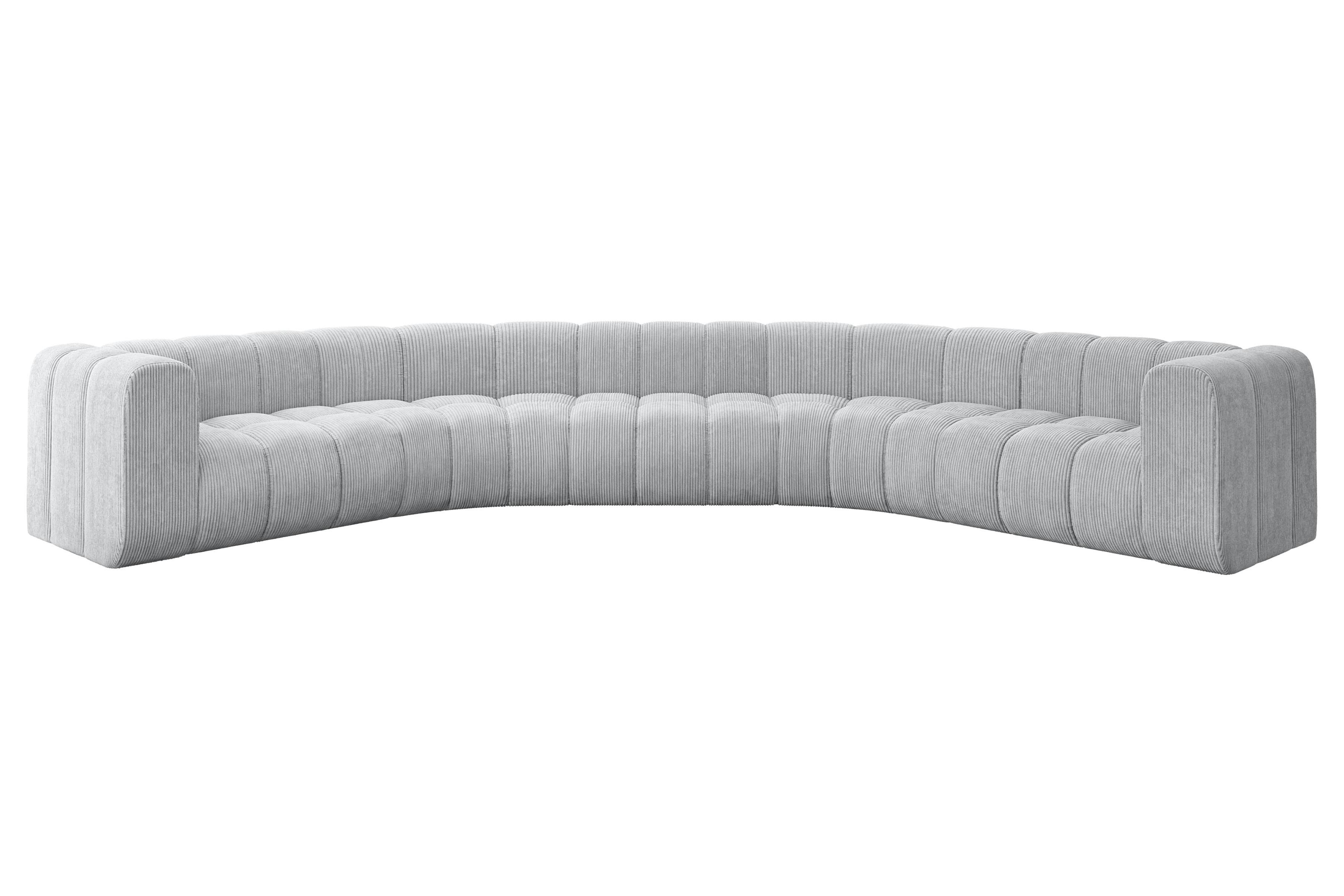 wohnli-moebel-suche-800001328008 Wohnli Möbelsuche - WOHNLANDSCHAFT modulares Sofa Lazro-U1 - 373x373x70 cm Grau