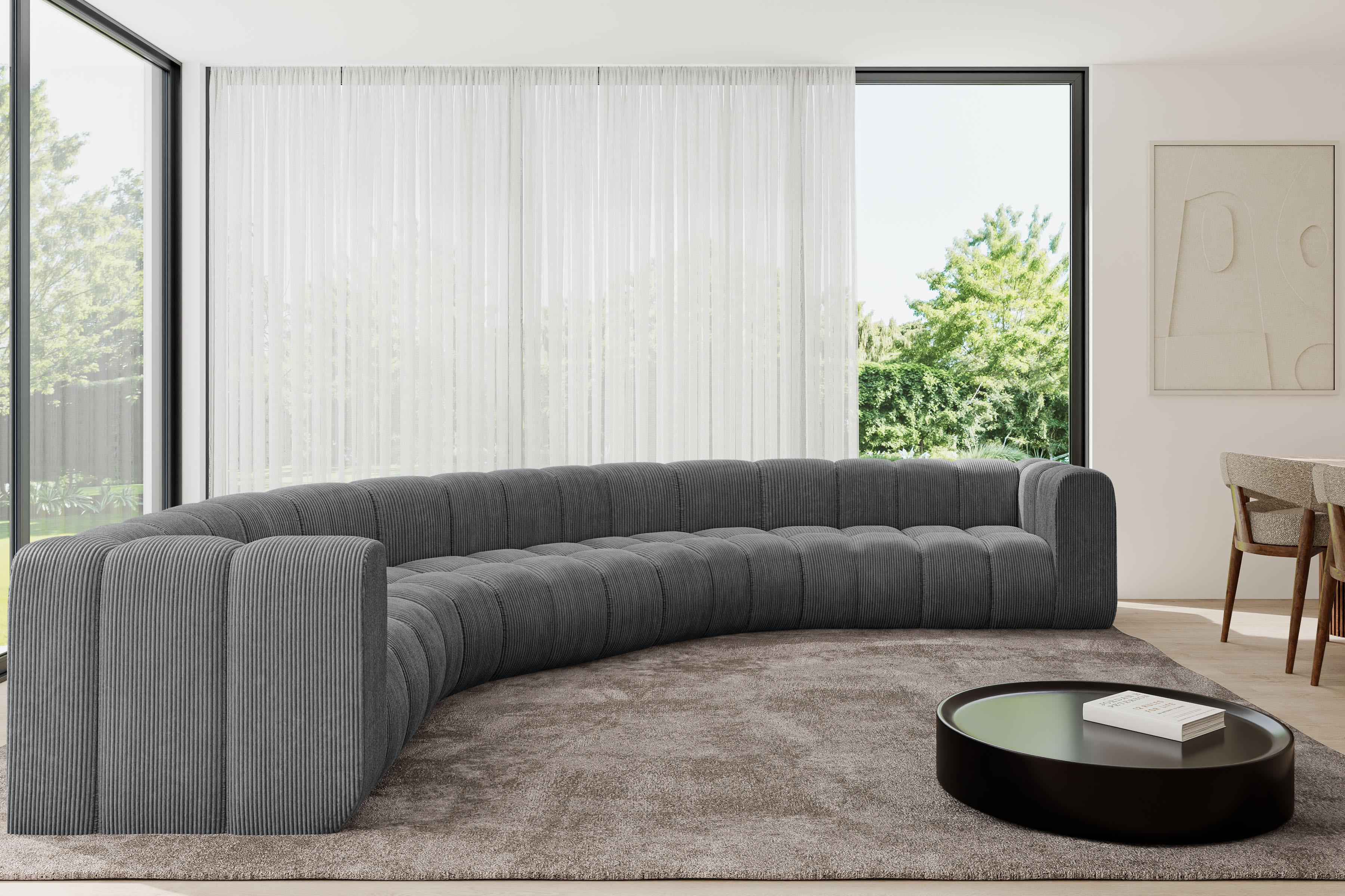 WOHNLANDSCHAFT modulares Sofa Lazro-U1 - 373x373x70 cm Dunkelgrau Textil ALTDECOR Möbel > Sofas & Couches > Wohnlandschaften > Wohnlandschaften U-Form Grau