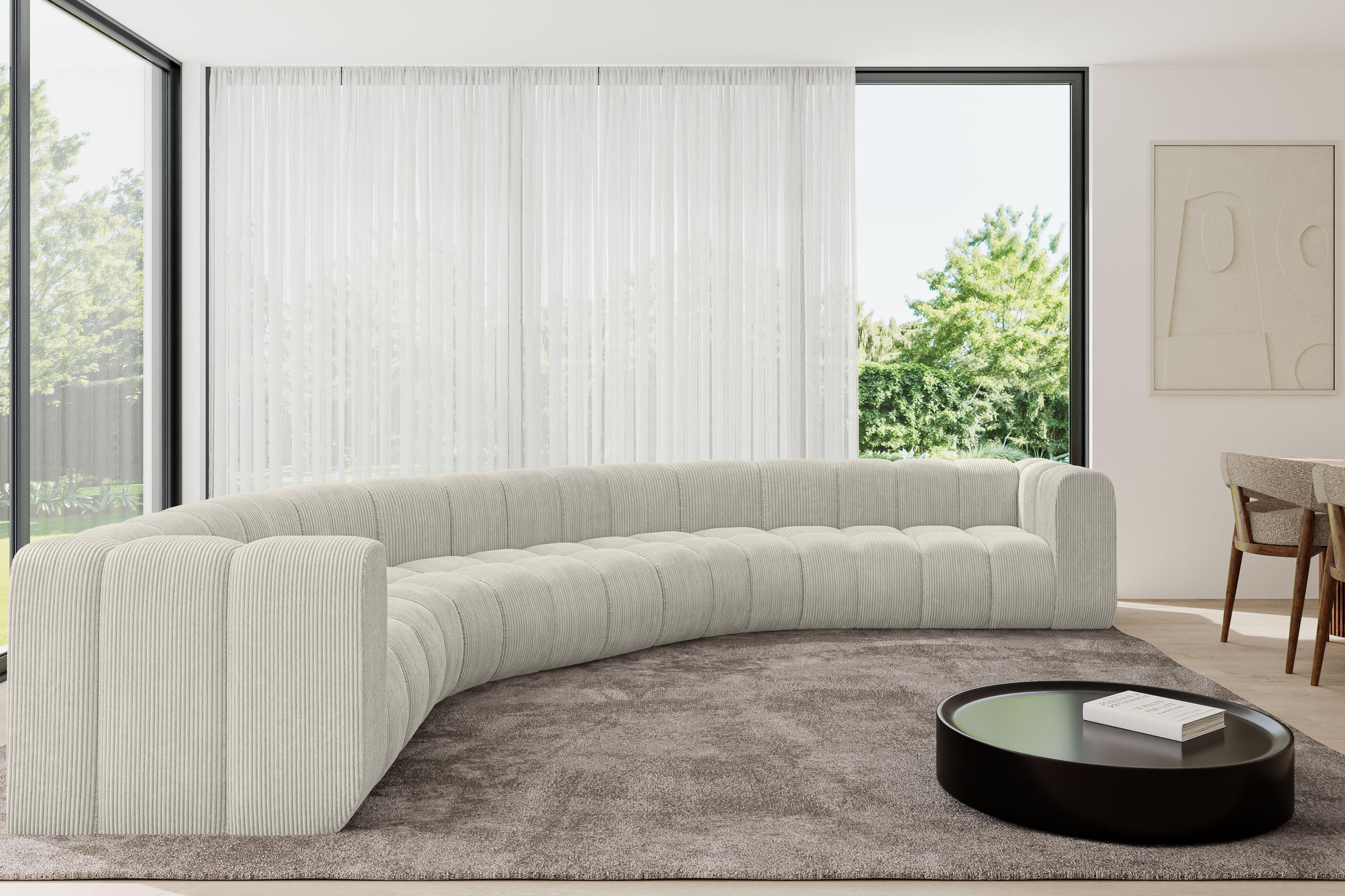 WOHNLANDSCHAFT modulares Sofa Lazro-U1 - 373x373x70 cm Creme Textil ALTDECOR Möbel > Sofas & Couches > Wohnlandschaften > Wohnlandschaften U-Form Weiß