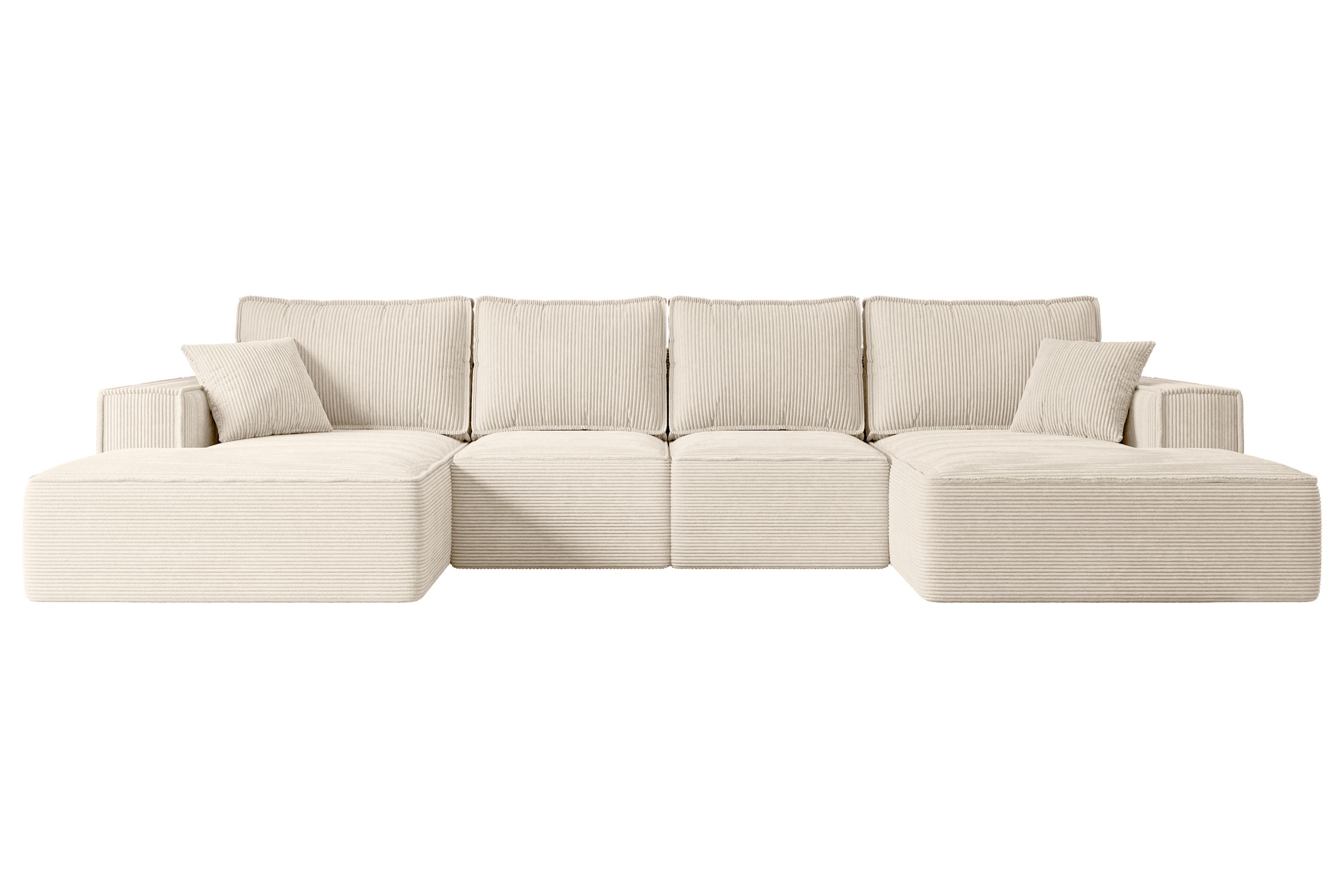 wohnli-moebel-suche-800001328031 Wohnli Möbelsuche - WOHNLANDSCHAFT mit Schlaffunktion und Bettkasten SIERRA-U-S - 349x161x87 cm Beige Cord