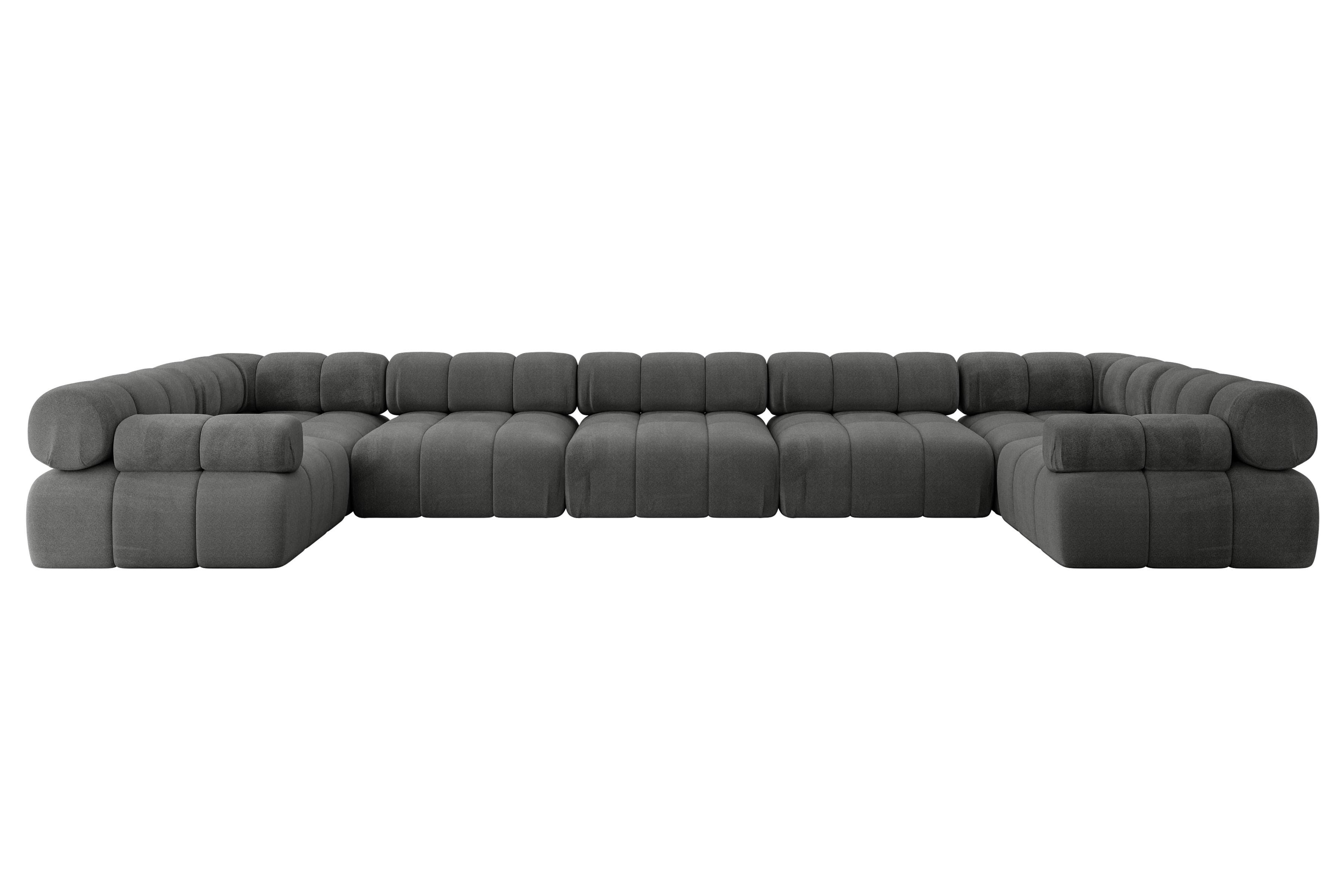 wohnli-moebel-suche-800001328042 Wohnli Möbelsuche - WOHNLANDSCHAFT modulares Sofa Birno-U3 - 475x190x70 cm Dunkelgrau Velours