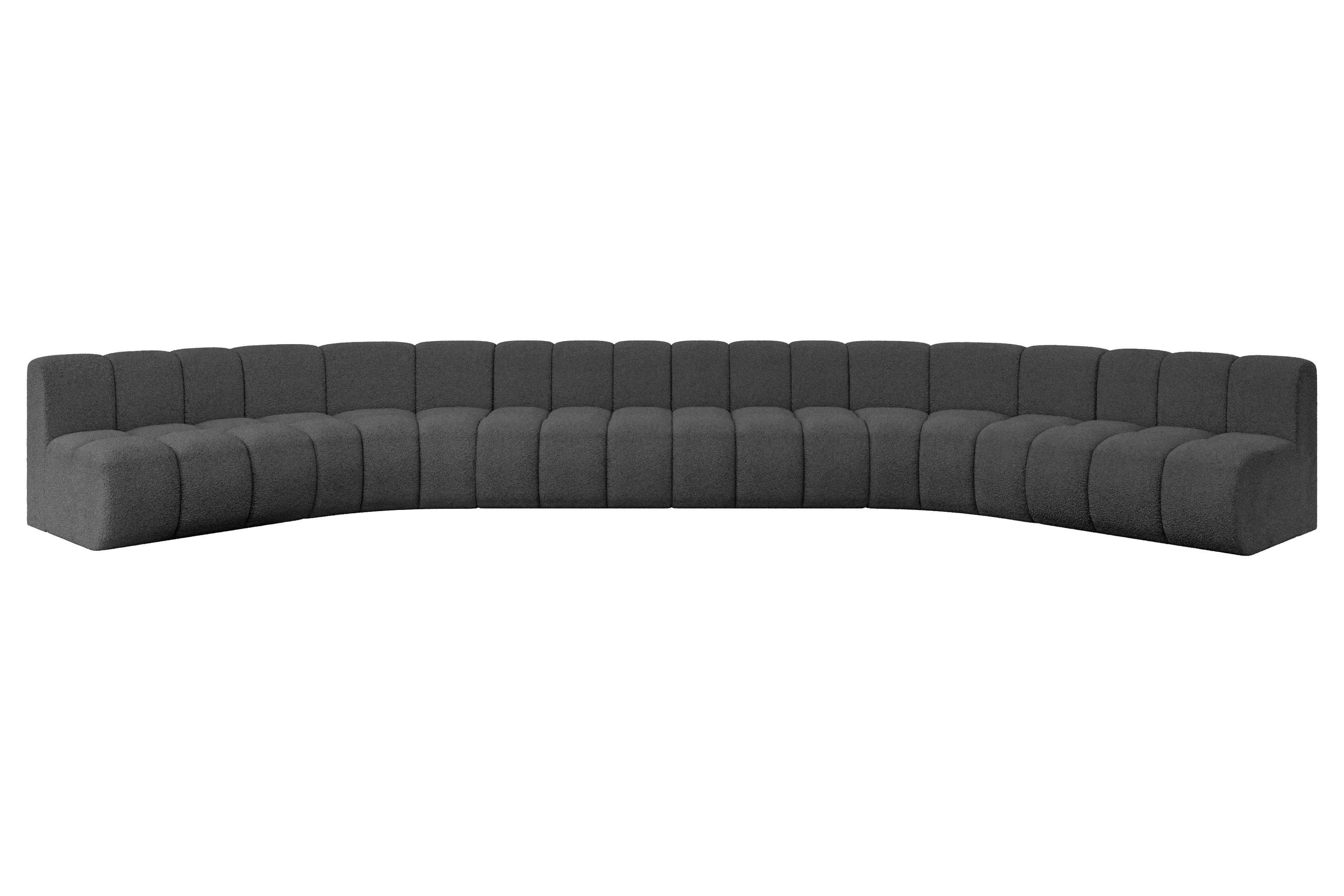 Wohnli Möbelsuche - WOHNLANDSCHAFT modulares Sofa Montra-U2 - 581x174x70 cm Grau