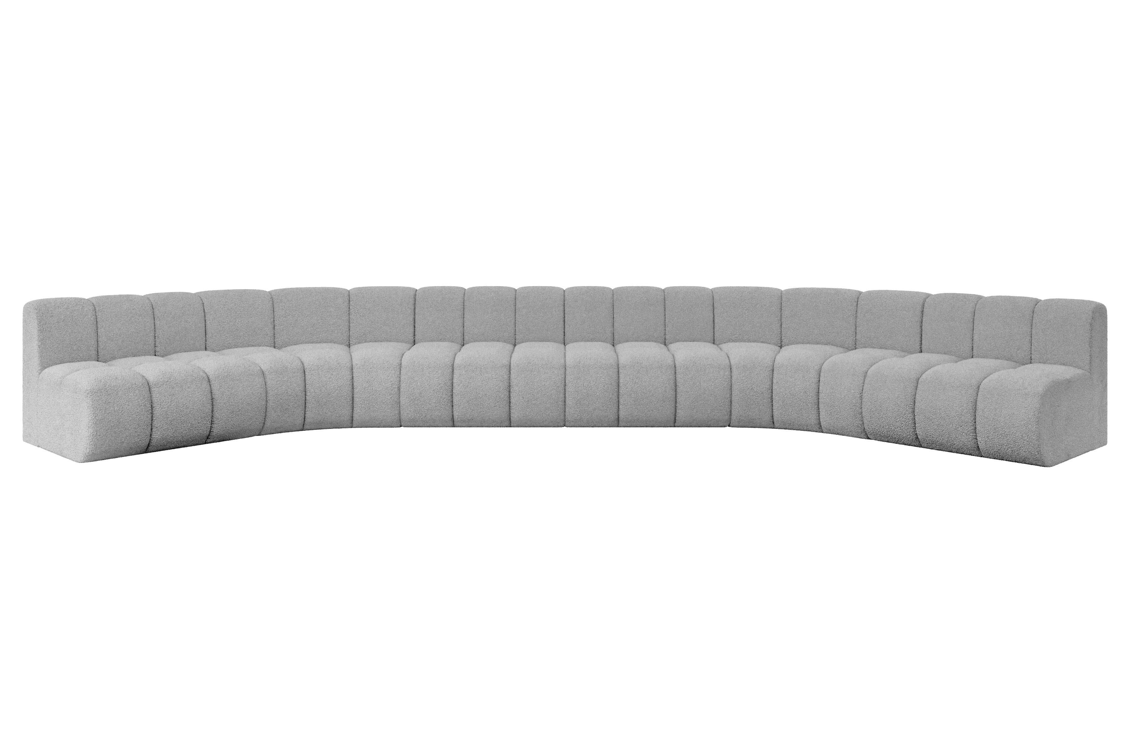 Wohnli Möbelsuche - WOHNLANDSCHAFT modulares Sofa Montra-U2 - 581x174x70 cm Hellgrau