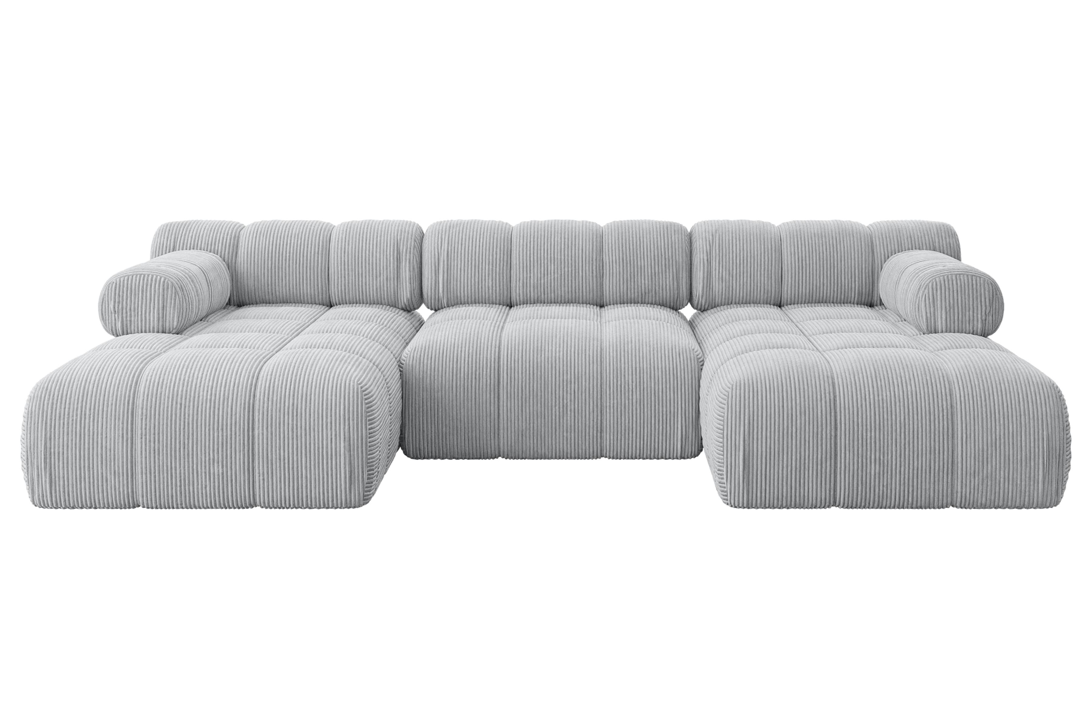 wohnli-moebel-suche-800001328097 Wohnli Möbelsuche - WOHNLANDSCHAFT modulares Sofa Tesso-U1 - 285x160x70 cm Grau Cord