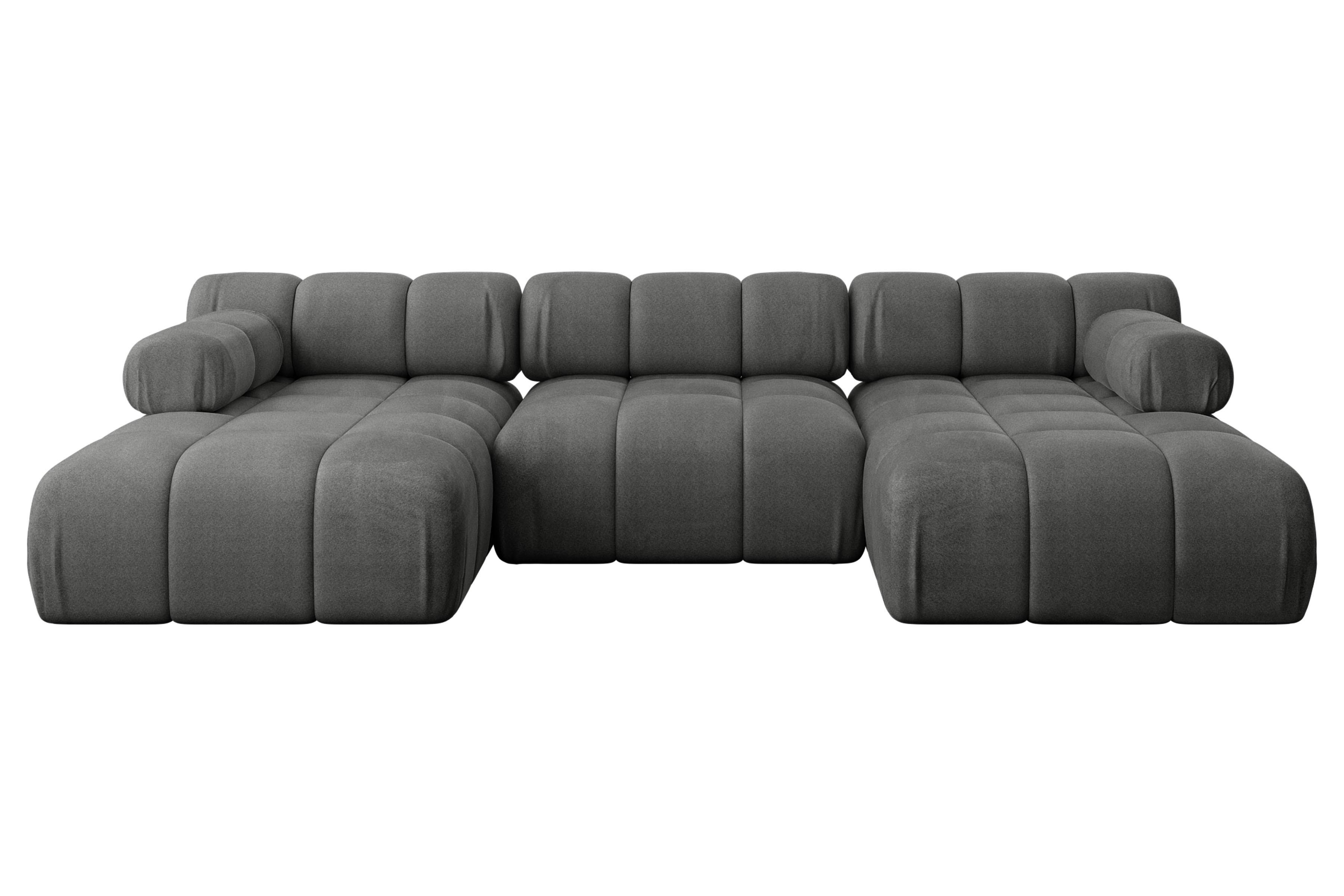 wohnli-moebel-suche-800001328105 Wohnli Möbelsuche - WOHNLANDSCHAFT modulares Sofa Tesso-U1 - 285x160x70 cm Dunkelgrau Velours