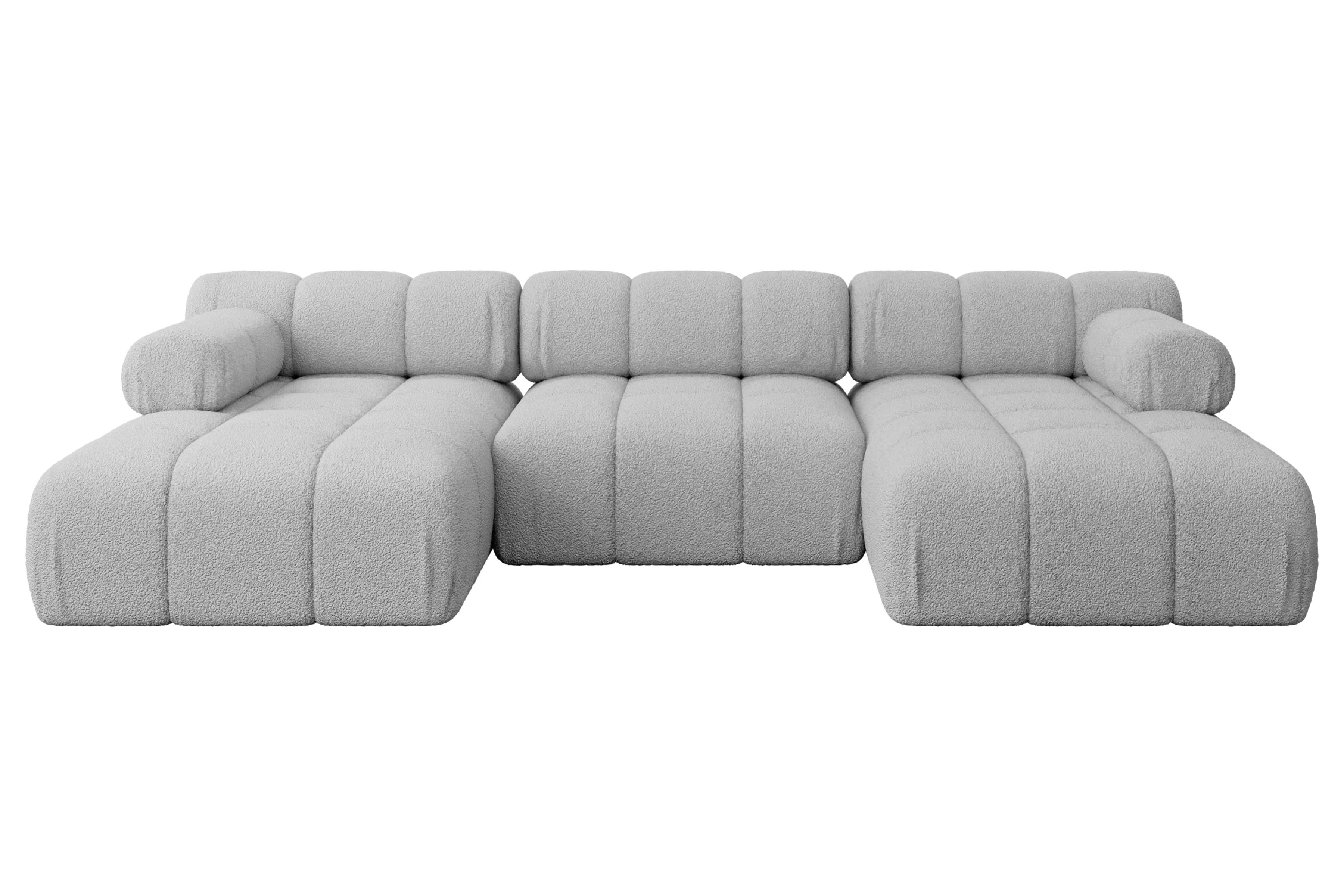 wohnli-moebel-suche-800001328110 Wohnli Möbelsuche - WOHNLANDSCHAFT modulares Sofa Tesso-U1 - 285x160x70 cm Hellgrau Bouclé