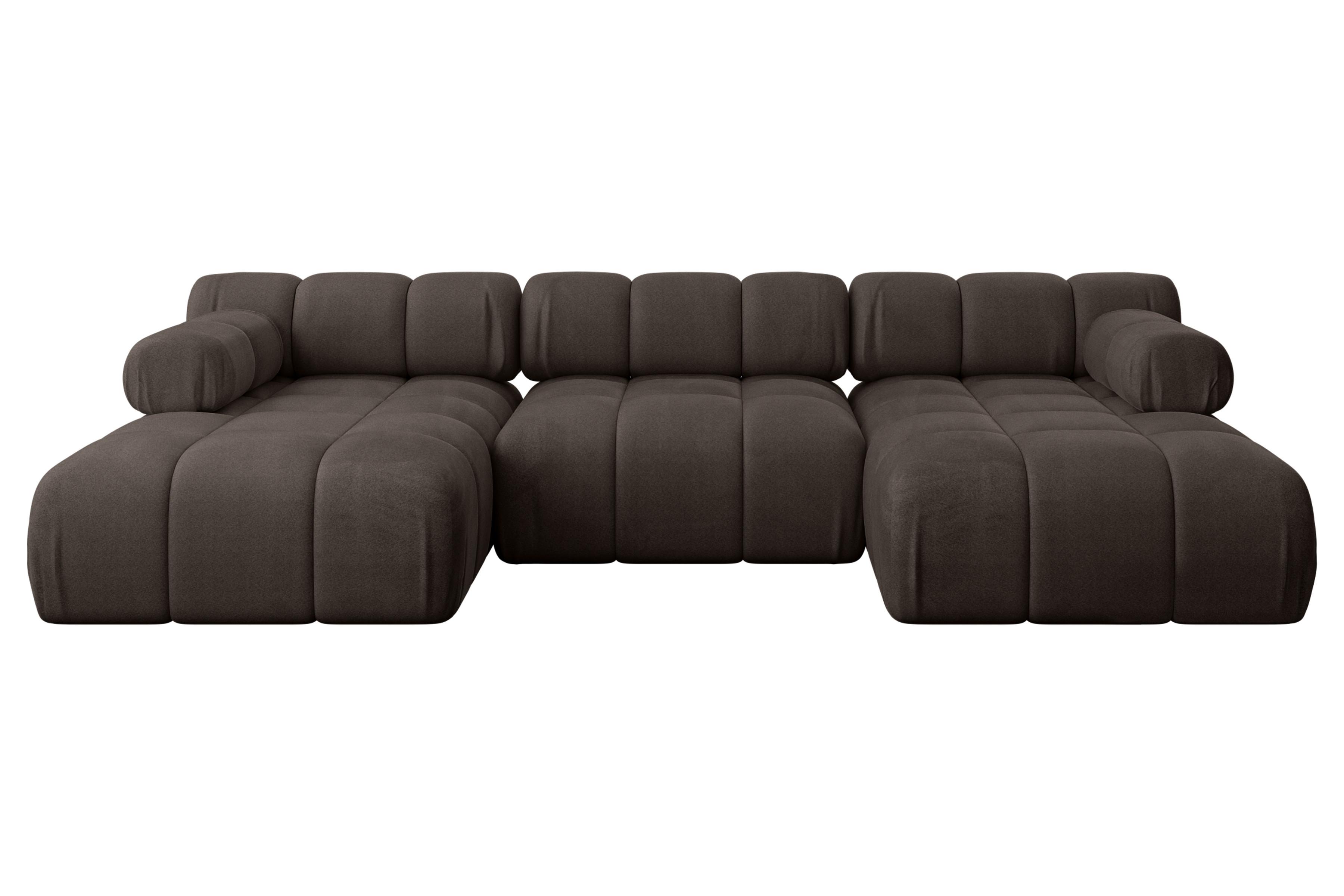 Wohnli Möbelsuche - WOHNLANDSCHAFT modulares Sofa Tesso-U1 - 285x160x70 cm Braun Velours