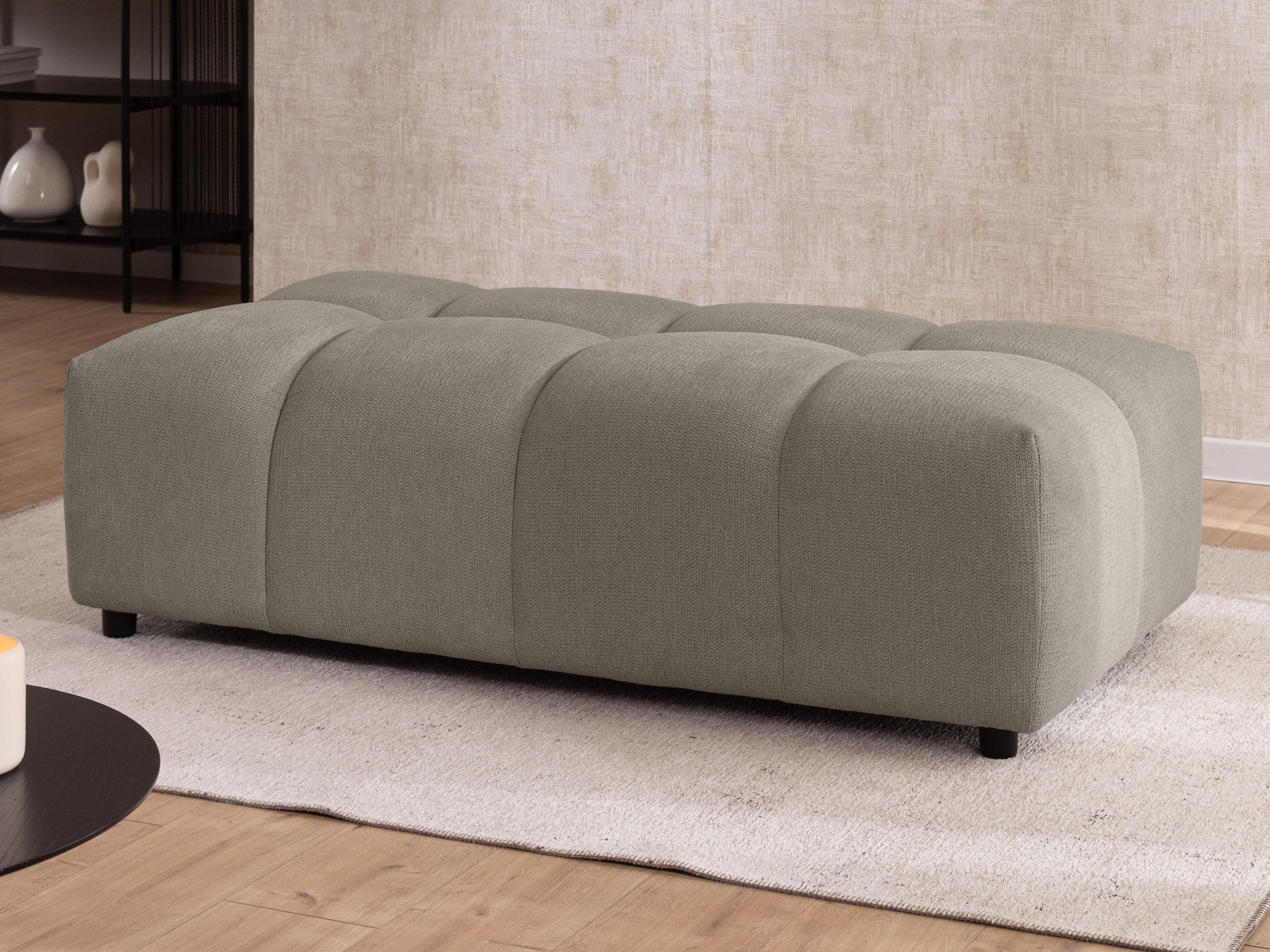 HOCKER Bubble mit Sitzfläche in Bubble-Optik aus weichem Taupe Strukturstoff mit schöner Sitzkomfort Textil S-Style Möbel Möbel > Sessel > Hocker Taupe