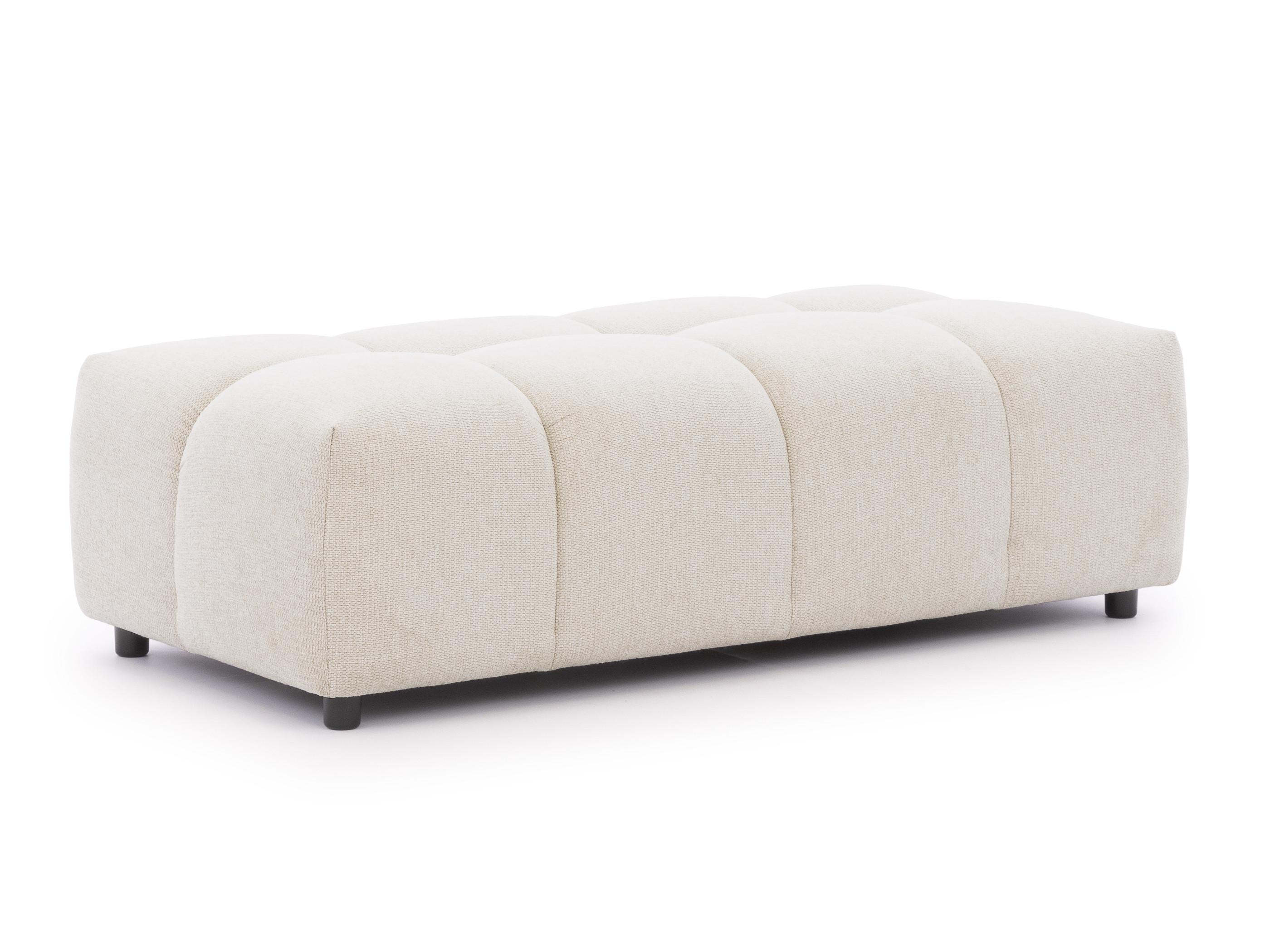 Wohnli Möbelsuche - HOCKER Bubble mit Sitzfläche in Bubble-Optik aus weichem Hellbeige Strukturstoff mit schöner Sitzkomfort