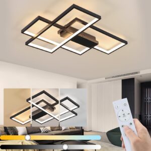 wohnli-moebel-suche-800001332426-1 LED DECKENLEUCHTE Nerysiel 65/47/7.5 cm Deckenlampe Metall ZMH Lampen & Leuchten > LED-Leuchten > LED-Deckenleuchten Schwarz