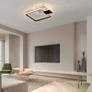 wohnli-moebel-suche-800001332449-1 LED DECKENLEUCHTE Gwynethiel 46.5/41/7 cm Deckenlampe Metall ZMH Lampen & Leuchten > LED-Leuchten > LED-Deckenleuchten Schwarz
