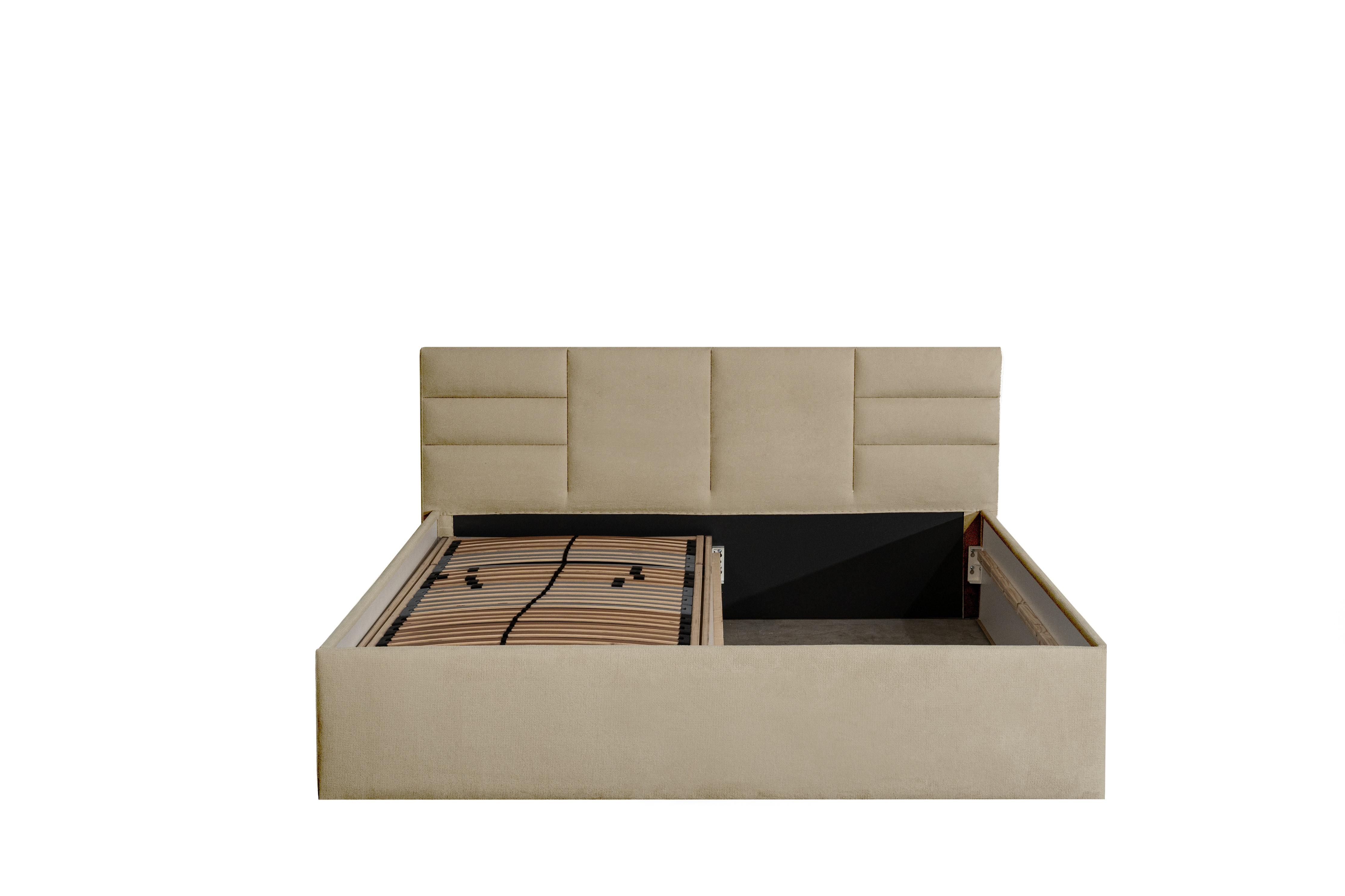 wohnli-moebel-suche-800001332512 Wohnli Möbelsuche - POLSTERBETT Madera Beige 120 x 200 x 40 cm Stauraum unter der Liegefläche Mit hochwertiger Matratze H3 (bis 120 kg) und Lattenrost
