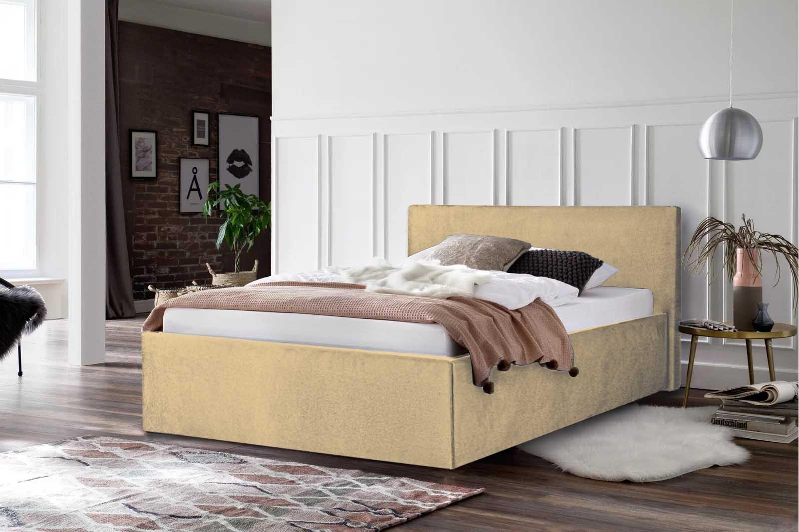 wohnli-moebel-suche-800001332514-1 POLSTERBETT bali Toffee 120 x 200 x 40 cm Bettkasten Mit hochwertiger Matratze H3 (bis 120 kg) und Lattenrost Holz Halmon Schlafkomfort Betten Möbel > Betten > Polsterbetten Beige