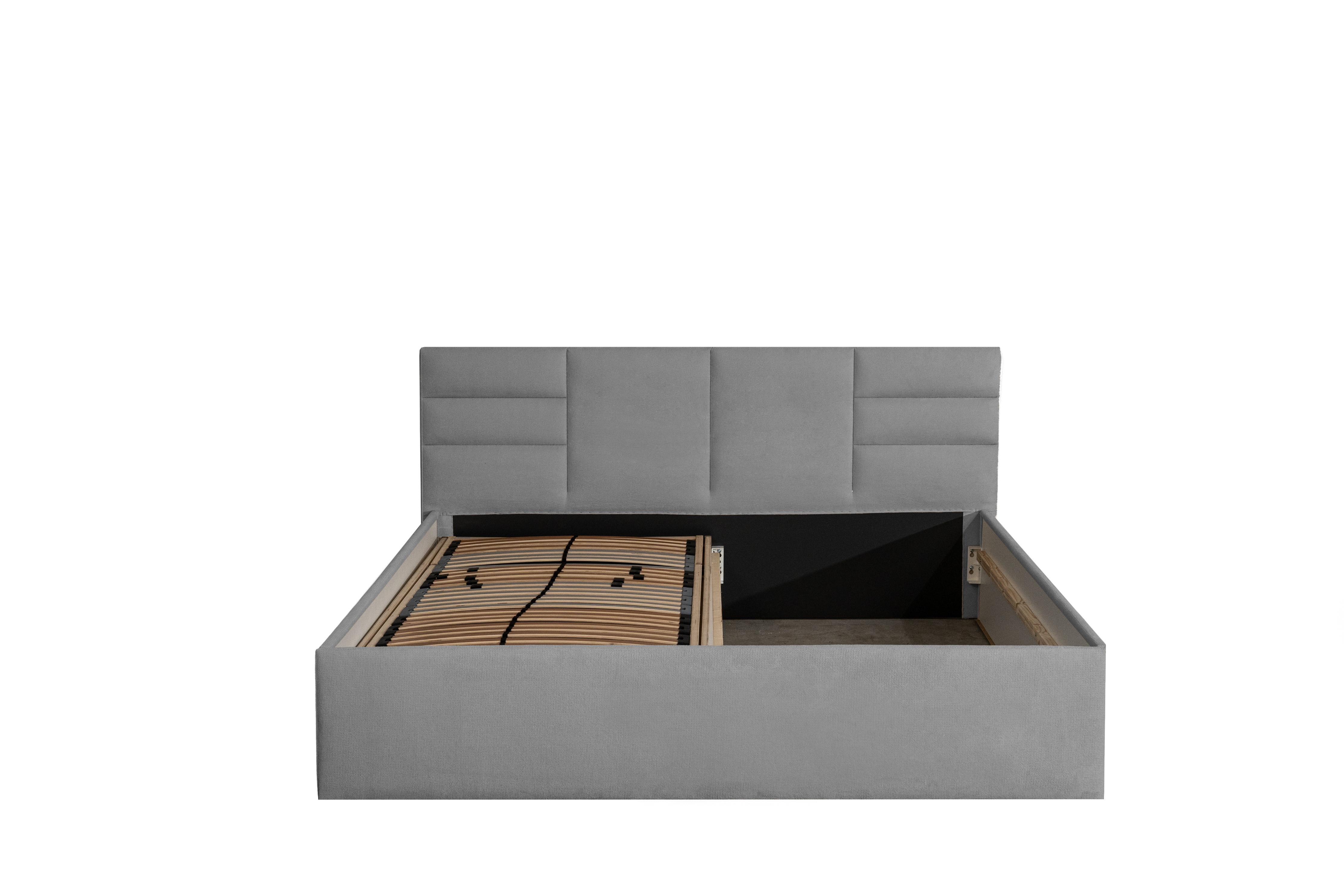 wohnli-moebel-suche-800001332530 Wohnli Möbelsuche - POLSTERBETT Madera Grau 100 x 200 x 40 cm Stauraum unter der Liegefläche Mit hochwertiger Matratze H3 (bis 120 kg) und Lattenrost