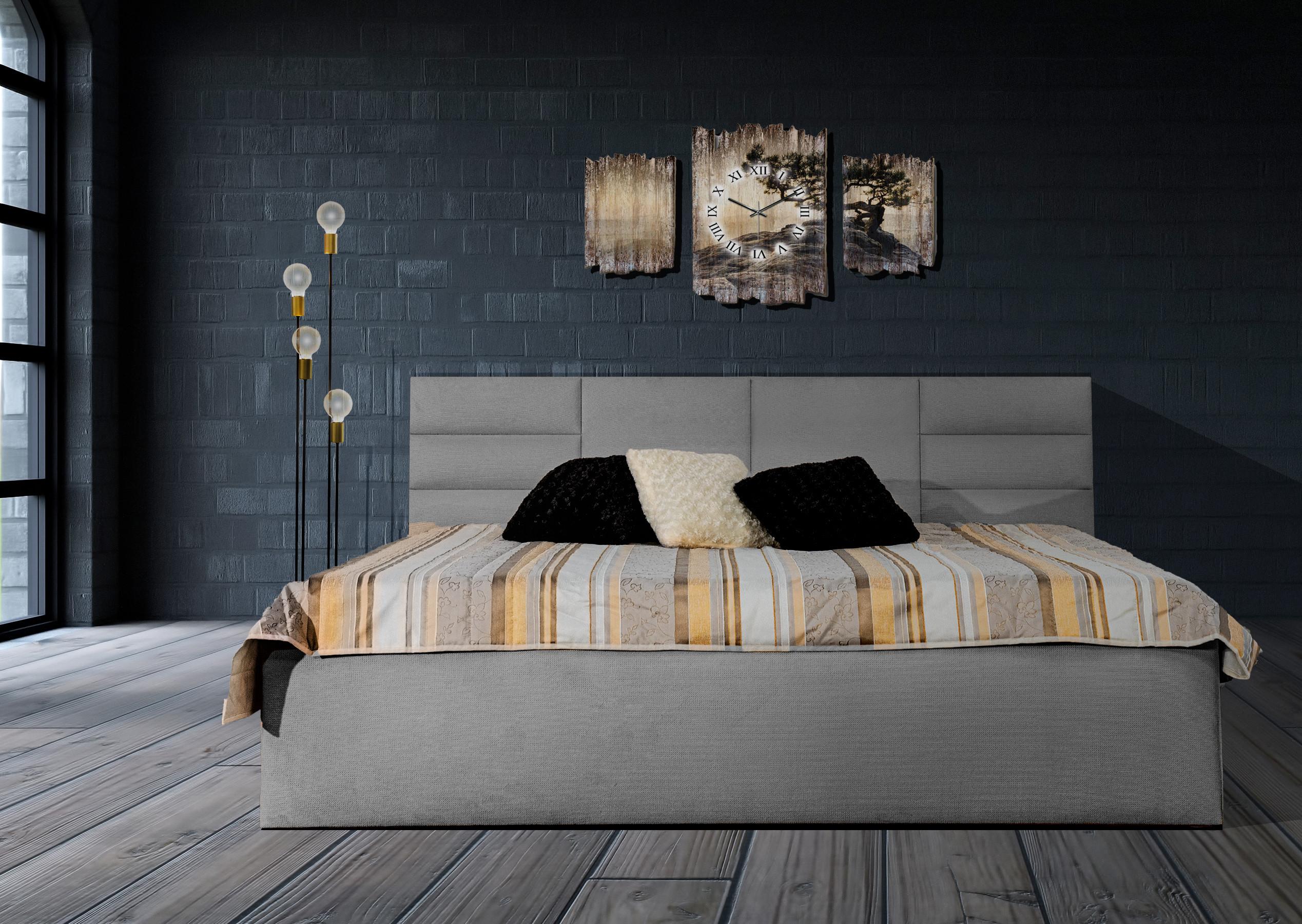 wohnli-moebel-suche-800001332664-1 POLSTERBETT Madera Grau 100 x 200 x 40 cm Stauraum unter der Liegefläche Ohne Matratze und Lattenrost Textil Halmon Schlafkomfort Betten Möbel > Betten > Polsterbetten Grau