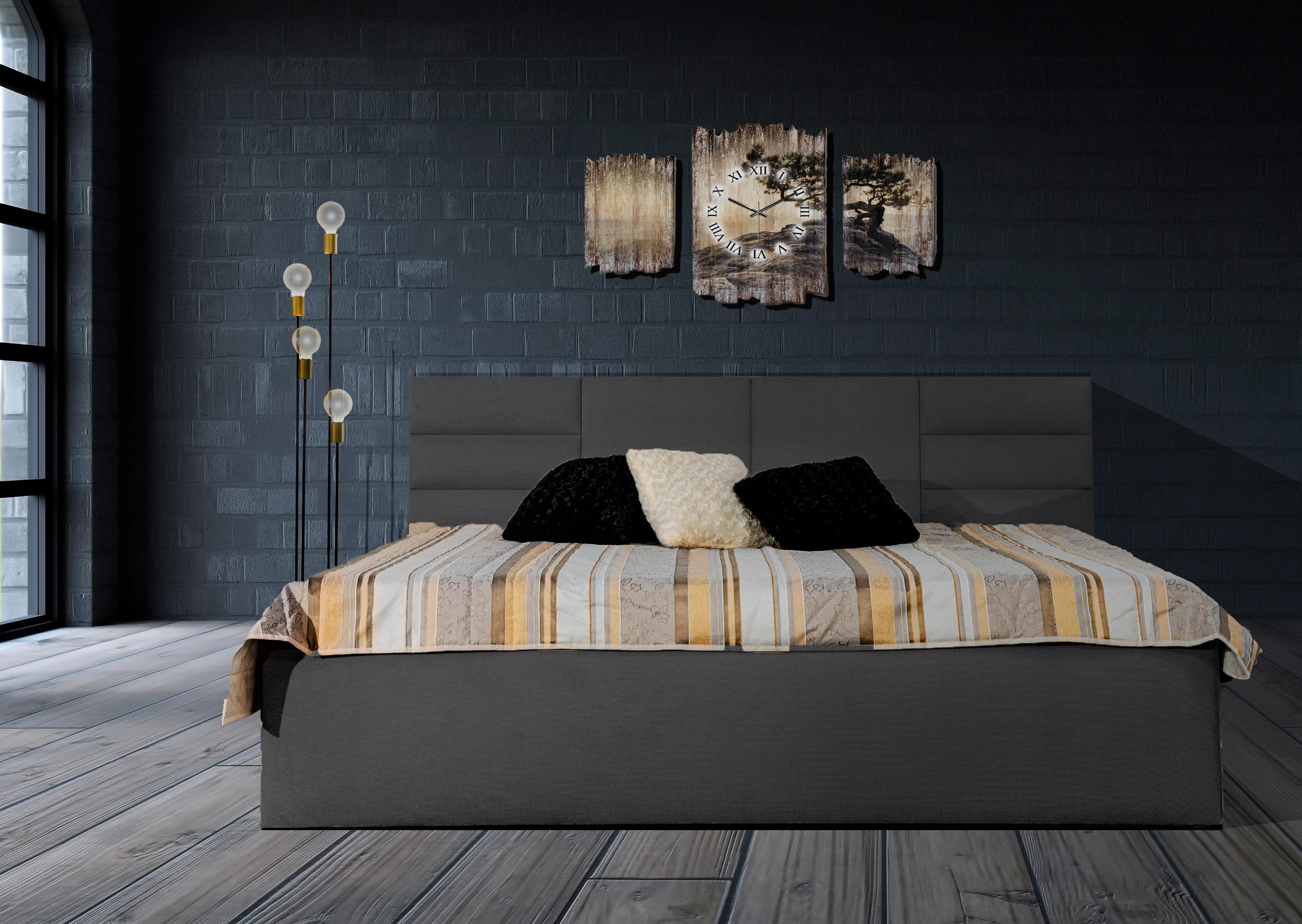 wohnli-moebel-suche-800001332686-1 POLSTERBETT Madera Anthrazit 120 x 200 x 40 cm Stauraum unter der Liegefläche Mit hochwertiger Matratze H2 (bis 100 kg) und Lattenrost Textil Halmon Schlafkomfort Betten Möbel > Betten > Polsterbetten Anthrazit