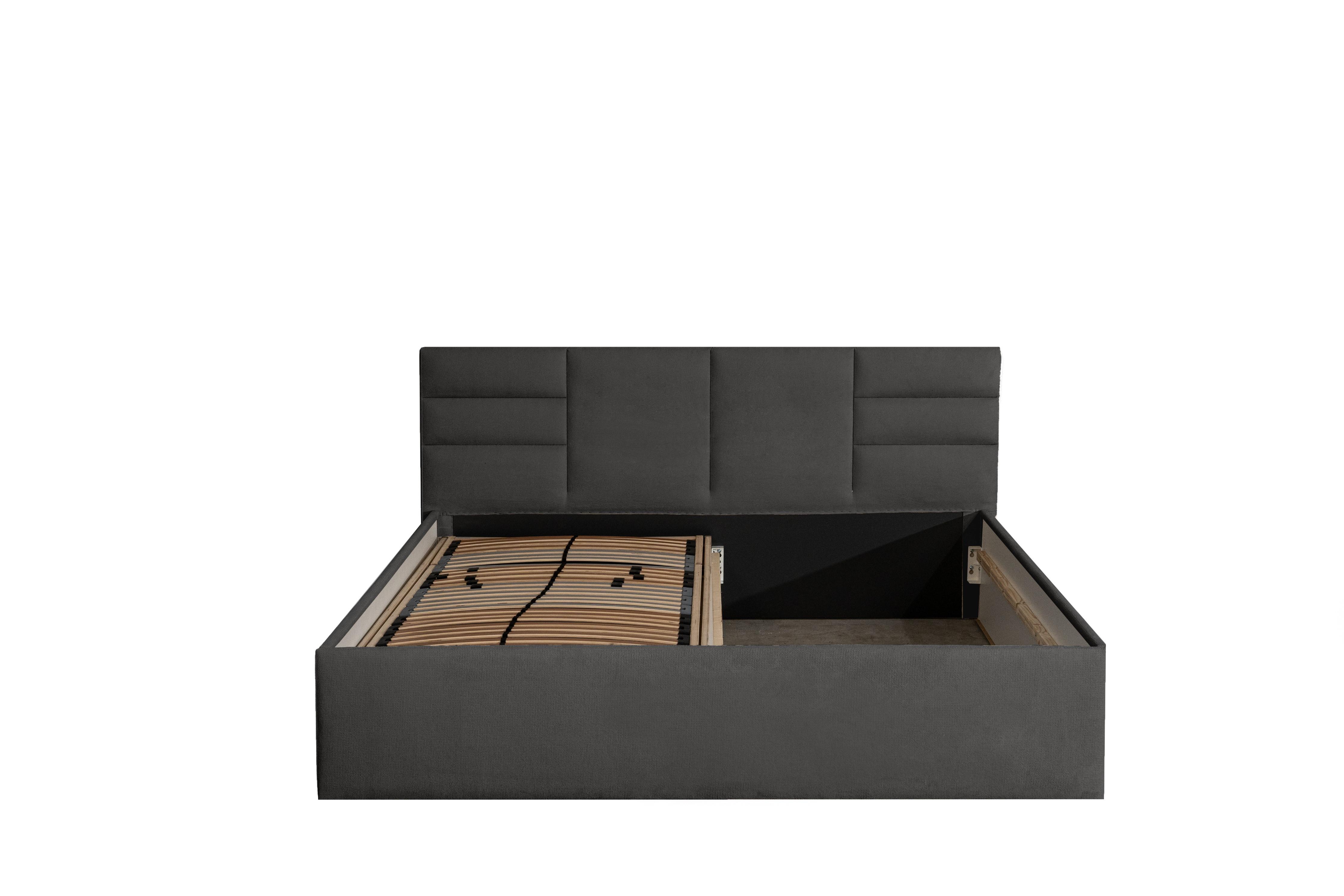 wohnli-moebel-suche-800001332720 Wohnli Möbelsuche - POLSTERBETT Madera Anthrazit 100 x 200 x 40 cm Stauraum unter der Liegefläche Mit hochwertiger Matratze H2 (bis 100 kg) und Lattenrost