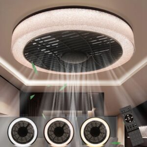wohnli-moebel-suche-800001334587-1 DECKENLEUCHTE mit Ventilator Hornhainbach 40.0/20.0/18.0 cm Deckenlampe Metall ZMH Lampen & Leuchten > LED-Leuchten > LED-Deckenleuchten Schwarz