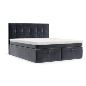 Wohnli Möbelsuche - BOXBETT Arivo 140/200 cm Dunkelgrau im Kronos Stoff