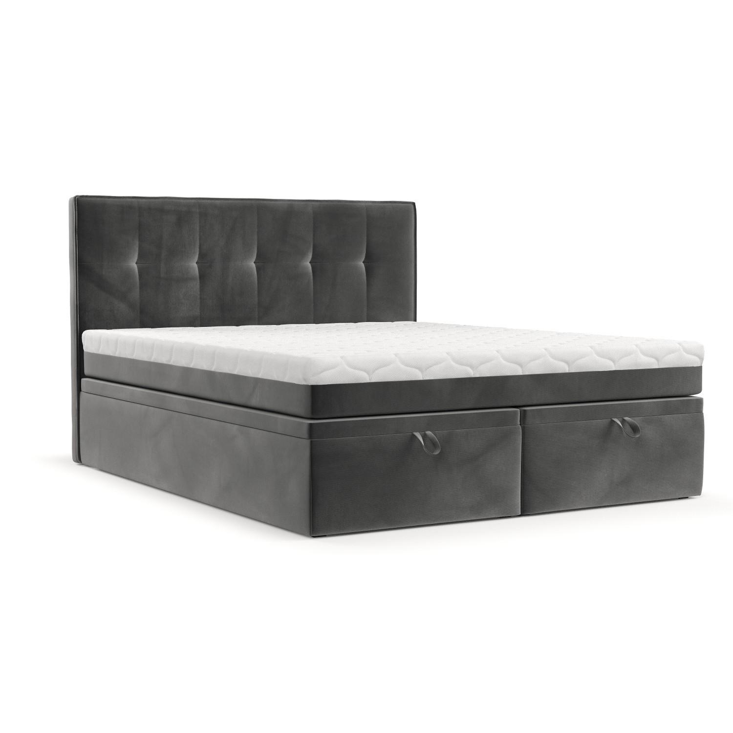 Wohnli Möbelsuche - BOXBETT Arivo 160/200 cm Grau im Kronos Stoff