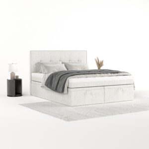 wohnli-moebel-suche-800001334899-1 BOXBETT Arivo 140/200 cm Creme im Neve Stoff Textil AltaBeds Möbel > Betten > Boxspringbetten Weiß