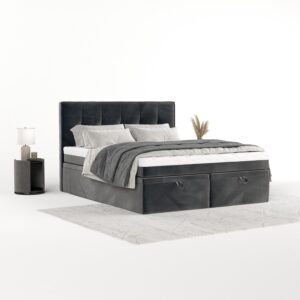 BOXBETT Arivo 140/200 cm Anthrazit im Paros Stoff Textil AltaBeds Möbel > Betten > Boxspringbetten Anthrazit