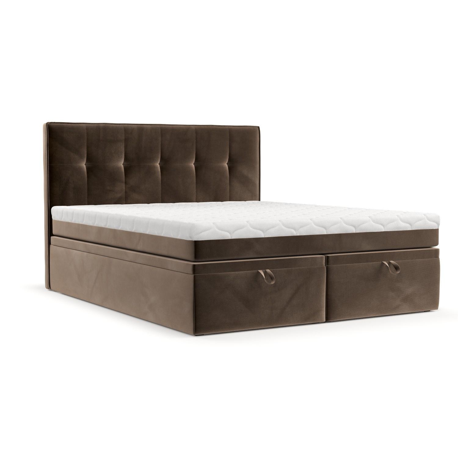 Wohnli Möbelsuche - BOXBETT Arivo 140/200 cm Braun im Paros Stoff