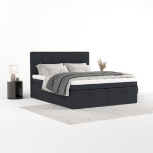 BOXBETT Arivo 160/200 cm Anthrazit im Riva Stoff Textil AltaBeds Möbel > Betten > Boxspringbetten Anthrazit