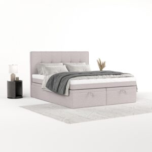 BOXBETT Arivo 140/200 cm Beige im Riva Stoff Textil AltaBeds Möbel > Betten > Boxspringbetten Beige