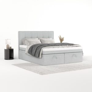 wohnli-moebel-suche-800001335024-1 BOXBETT Arivo 140/200 cm Hellgrau im Riva Stoff Textil AltaBeds Möbel > Betten > Boxspringbetten Grau