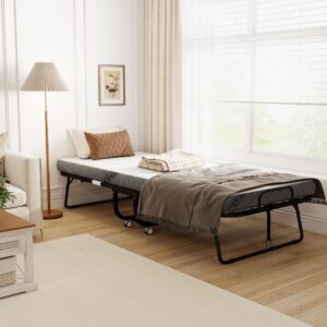 KLAPPBETT Polyester Schaumstoff Weiß Schwarz Textil HOMCOM Möbel > Betten Weiß