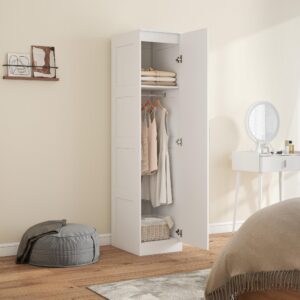 wohnli-moebel-suche-800001337476-1 KLEIDERSCHRANK Spanplatte Weiß Holzwerkstoff HOMCOM Möbel > Schränke > Kleiderschränke Weiß