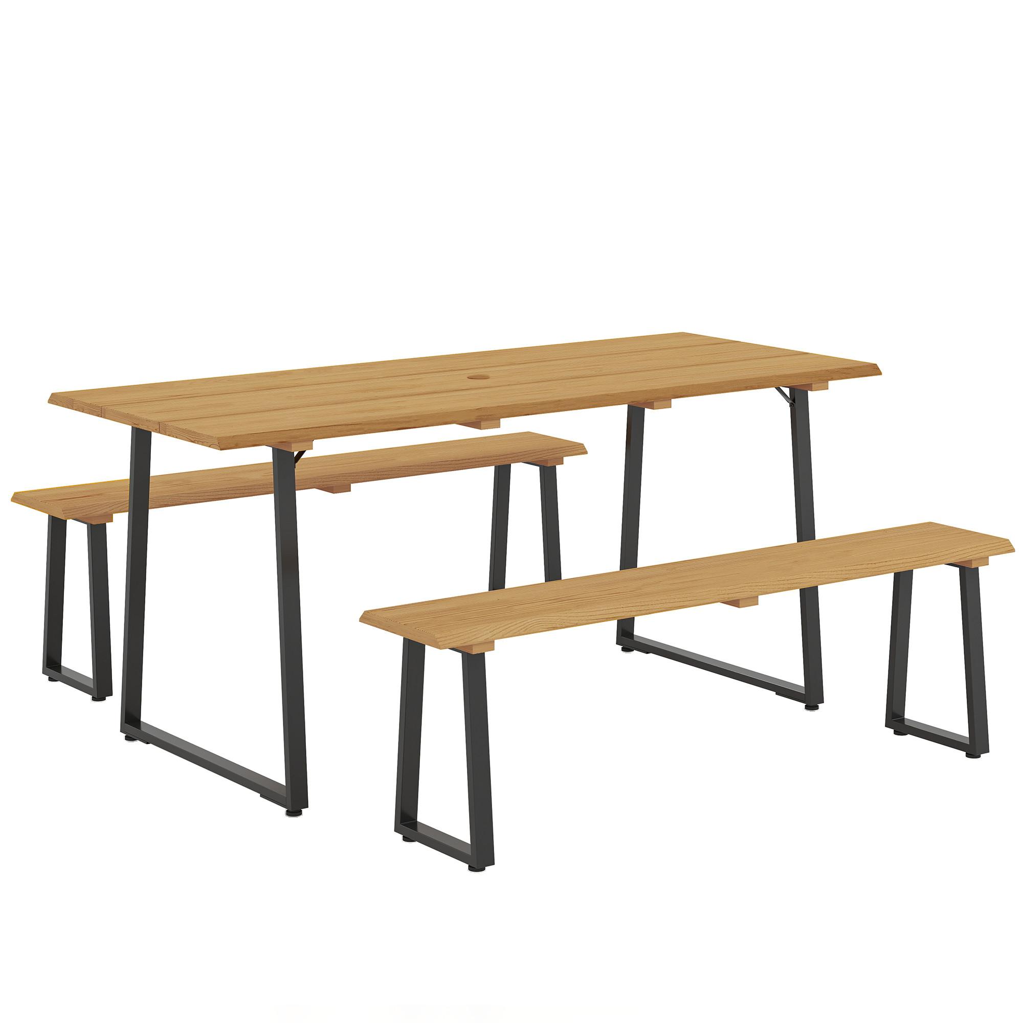 wohnli-moebel-suche-800001337766 Wohnli Möbelsuche - SITZGRUPPE 3er Set Tannenholz Stahl Naturholz