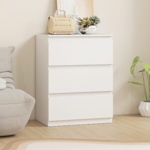 wohnli-moebel-suche-800001337818-1 KOMMODE mit 3 Schubladen für Wohnzimmer Spanplatte Weiß Holzwerkstoff HOMCOM Möbel > Kommoden & Schubladenschränke > Kommoden Weiß