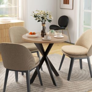 ESSTISCH MDF Stahl Braun Holzwerkstoff HOMCOM Möbel > Tische > Esstische Braun