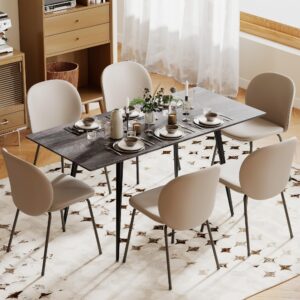 ESSTISCH MDF Stahl Grau Holzwerkstoff HOMCOM Möbel > Tische > Esstische Grau